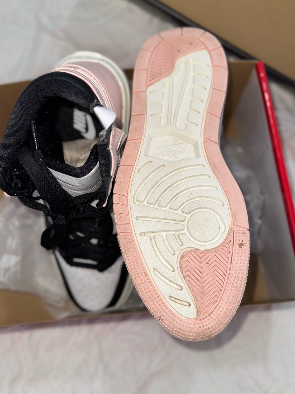 Nike Women's High-Top Sneakers in Black, White & Pink - Picture 7 of 10